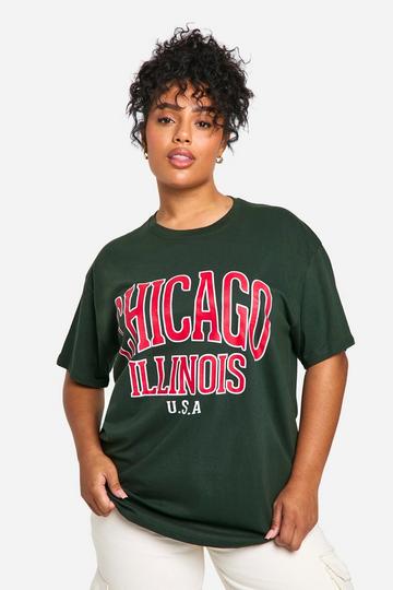 Green Plus Chicago Oversized Graphic T-Shirt