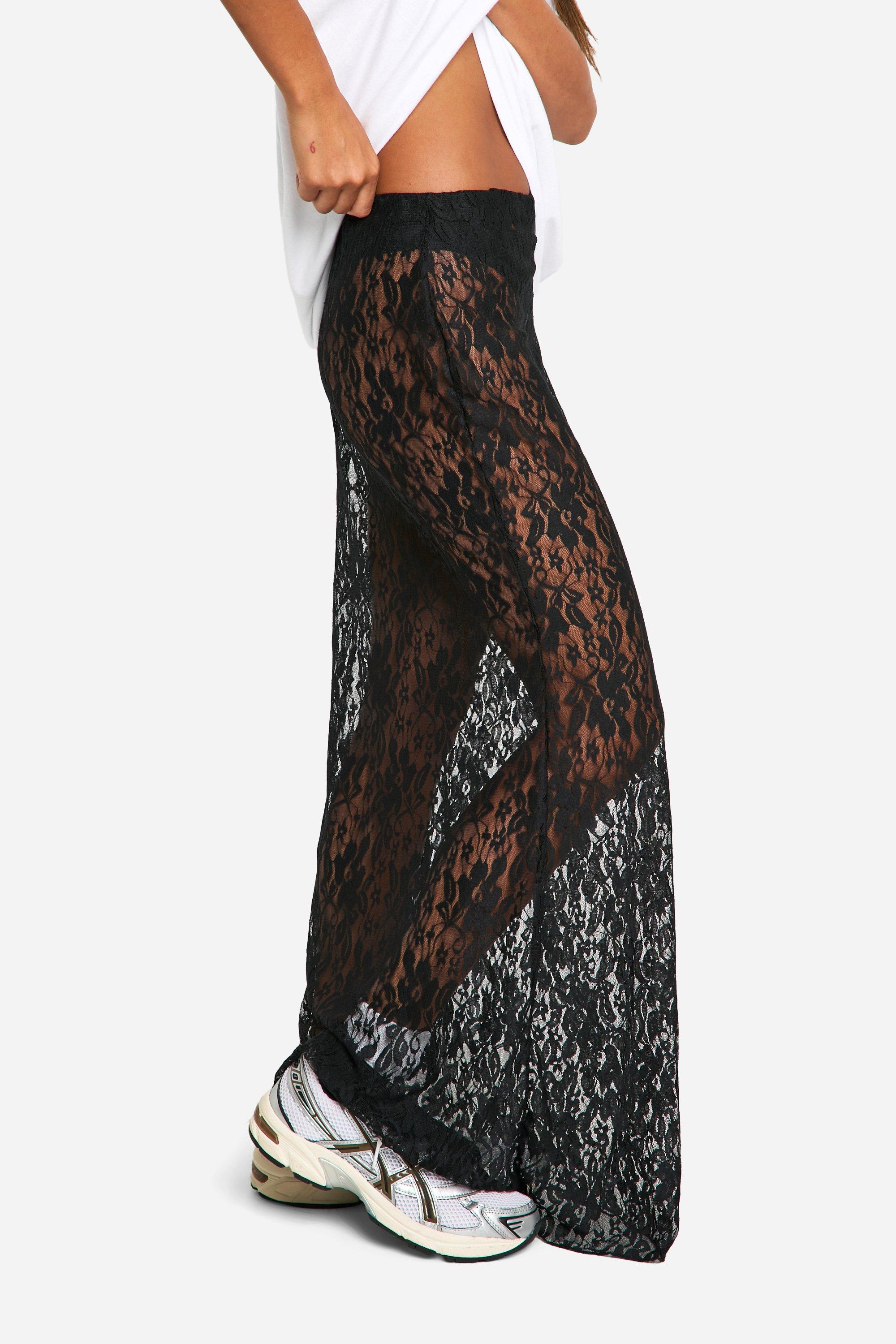 Black lace skirt cover up best sale