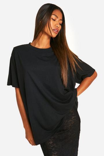 Oversized Shoulder Padded T-shirt black