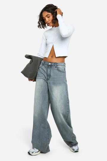 The Tall Low Rise Wide Leg Jeans grey