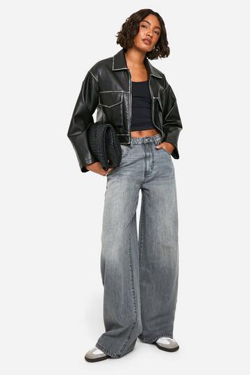 The Tall High Rise Wide Leg Jeans grey