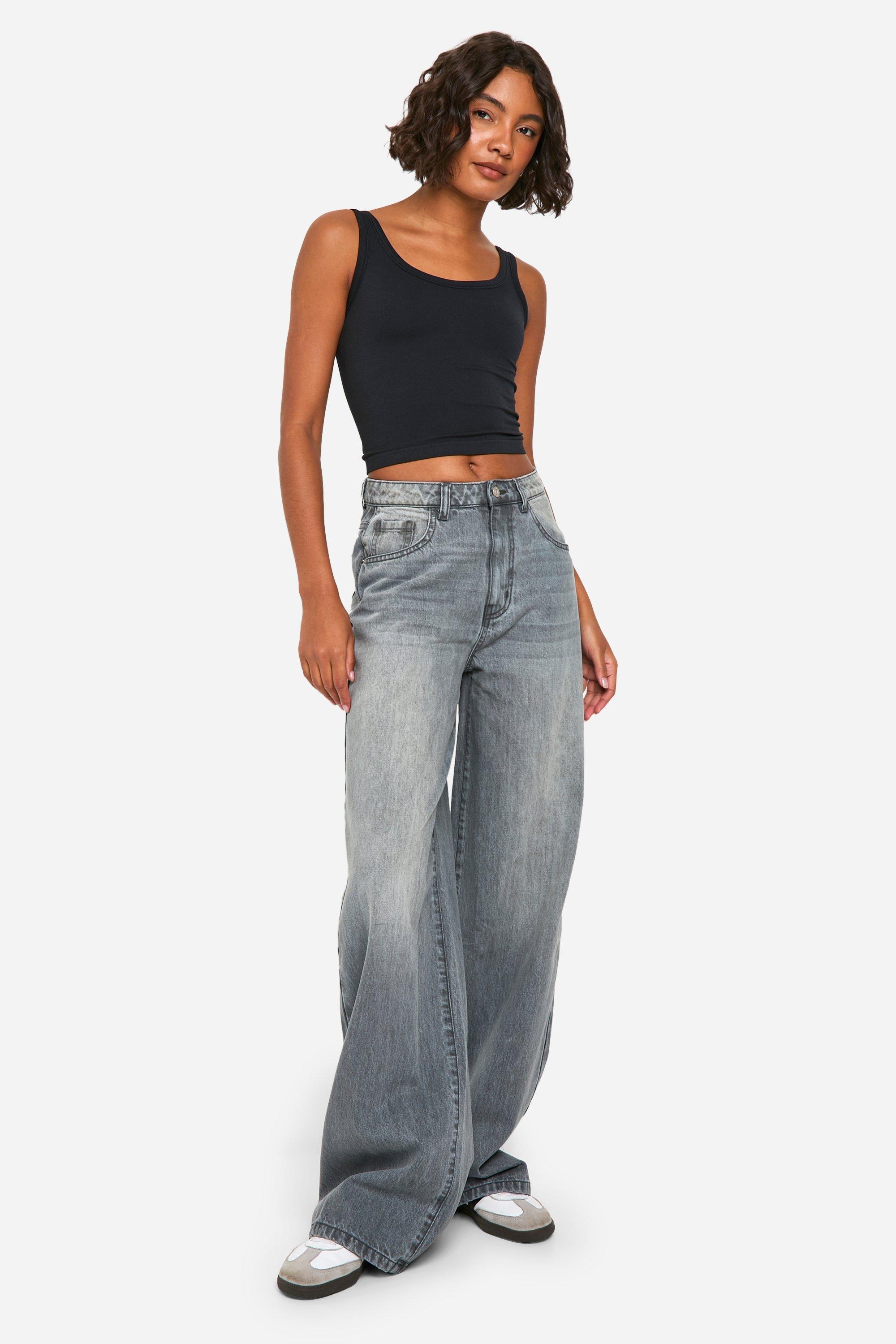 Jeans a gamba ampia Tall a vita alta