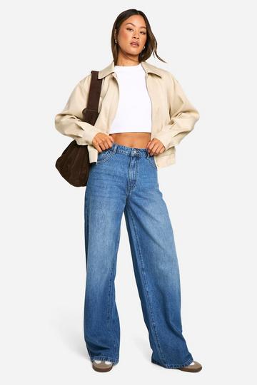 The Tall Low Rise Wide Leg Jean blue