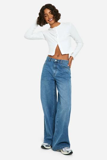 The Tall Mid Rise Wide Leg Jean blue