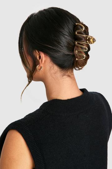 Metallic Gold Wavy Hair Clip