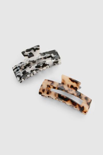 2 Pack Tortoise Shell Claw Hair Clip leopard