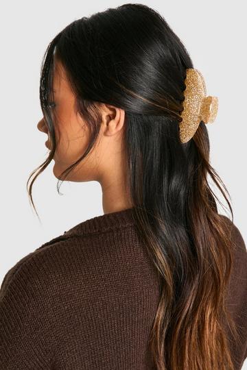 Gold Metallic Glitter Claw Hair Clip