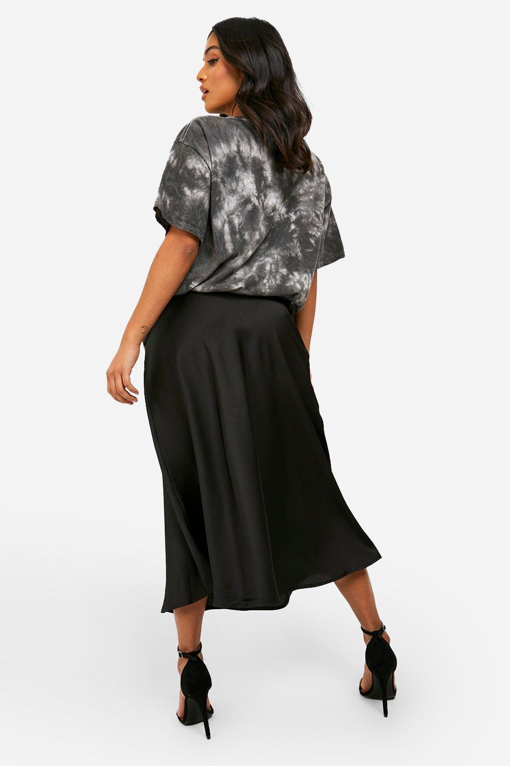 Petite Satin Midaxi Skirt boohoo UK