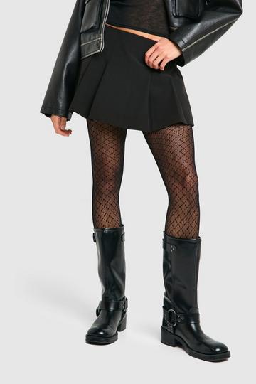 Black Broken Check Tights