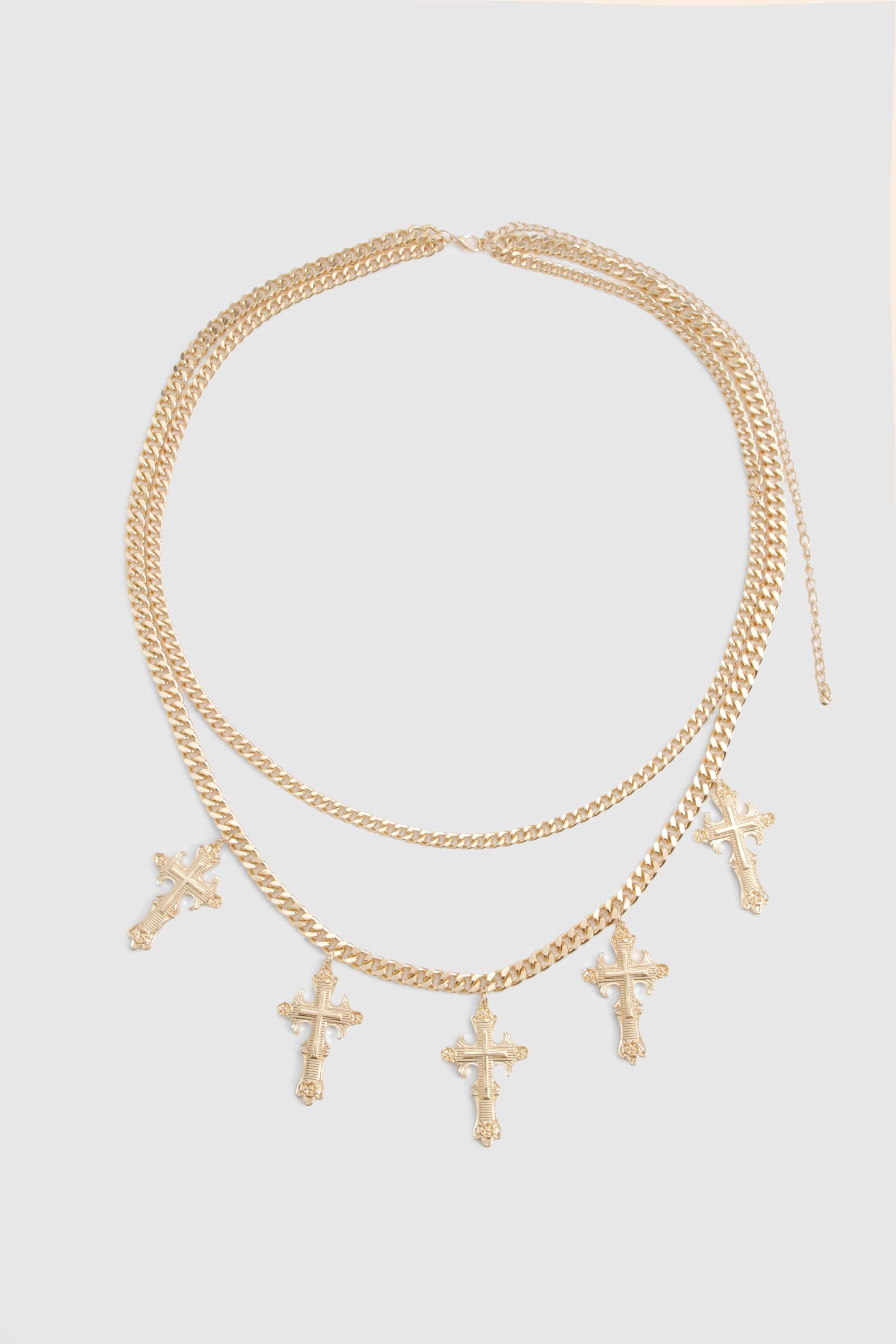 Statement Cross Chain Belt boohoo