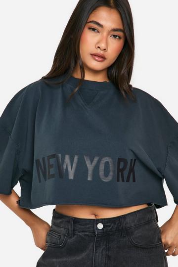 Oversized Kort Boxy New York T-Shirt grey