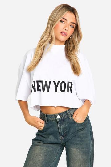 Oversized Kort Boxy New York T-Shirt white