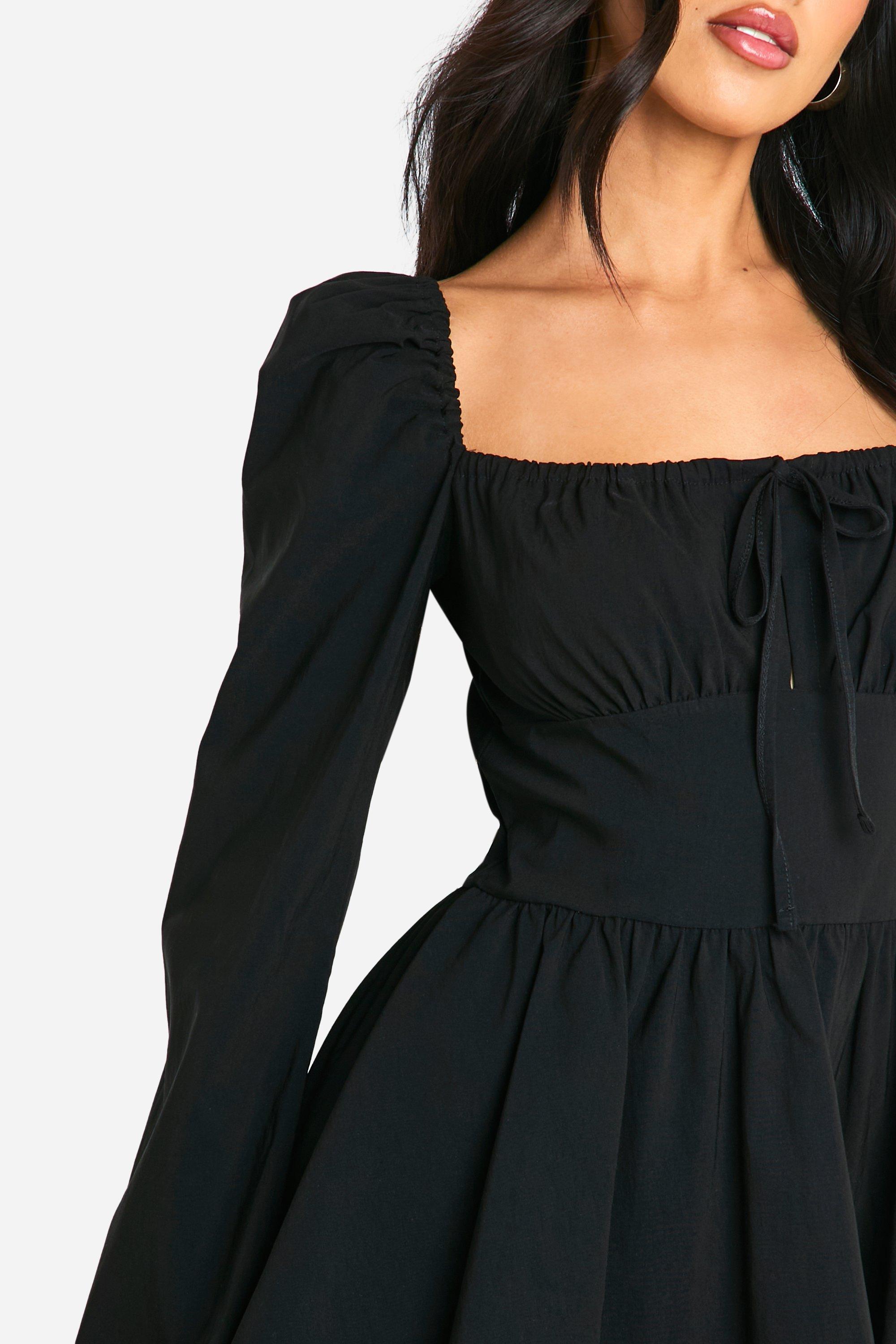 Boohoo black tie dress shop