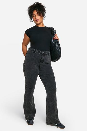 Plus Flared Booty Boost High Rise Jeans grey