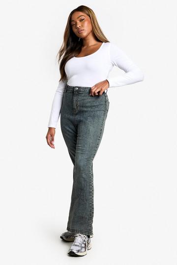 Plus Flared Booty Boost High Rise Jeans true black