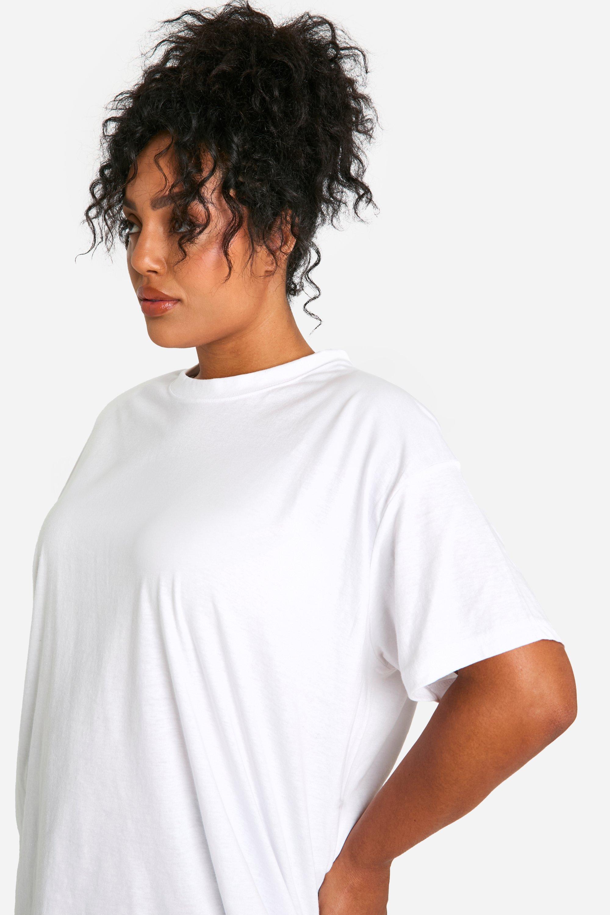 Camiseta Plus oversize con hombreras
