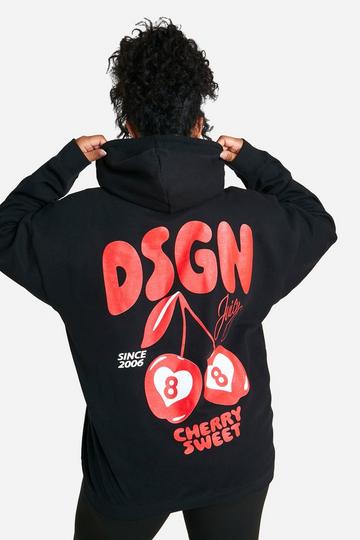 Plus Oversized Kersen DSGN Hoodie black