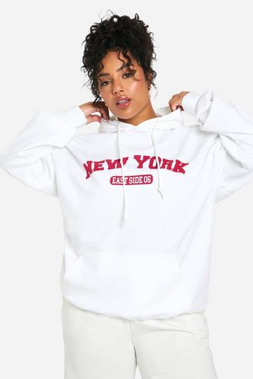 Plus New York Oversized Graphic Hoodie white