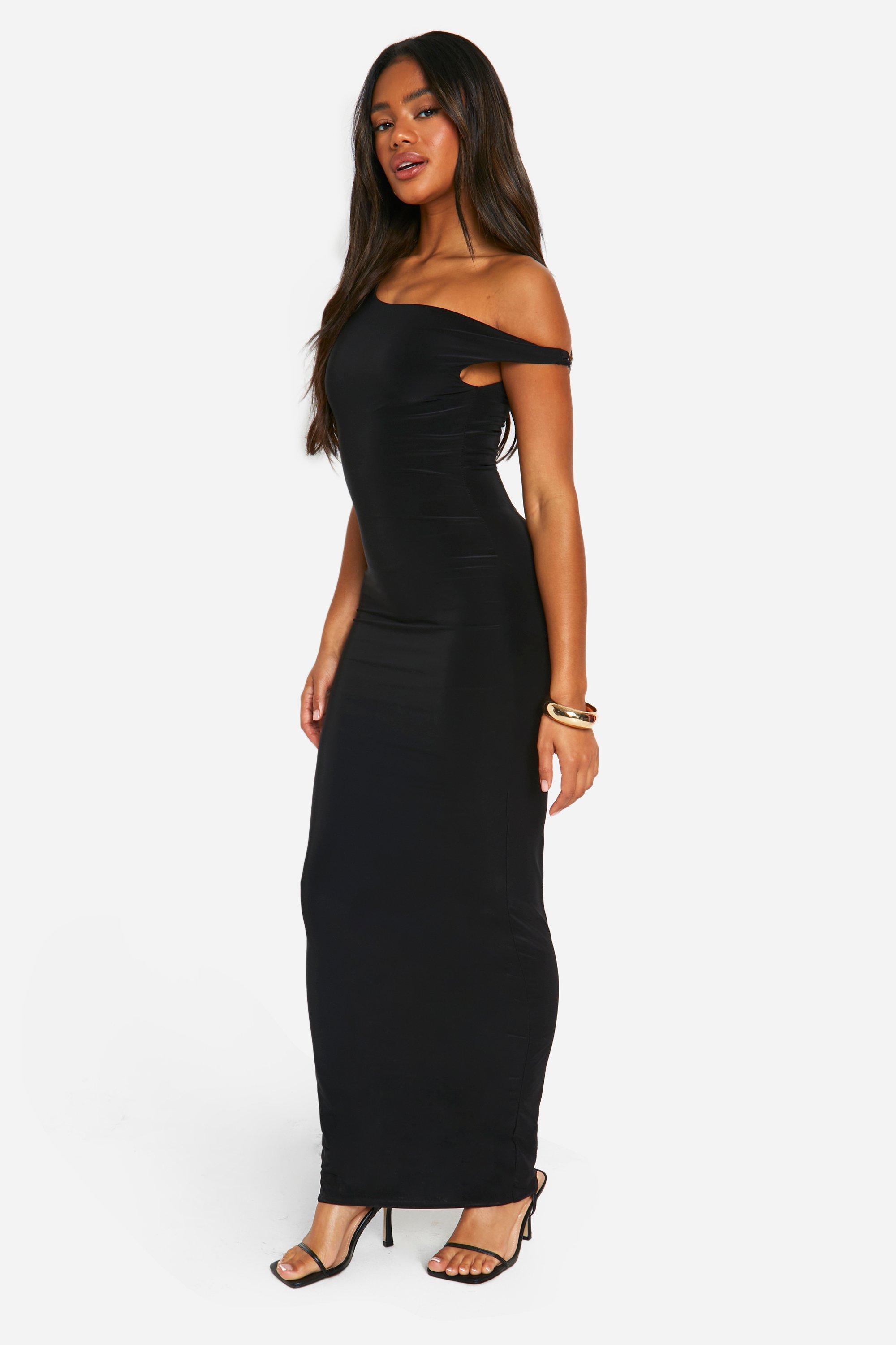 Slinky Twist Shoulder Maxi Dress boohoo