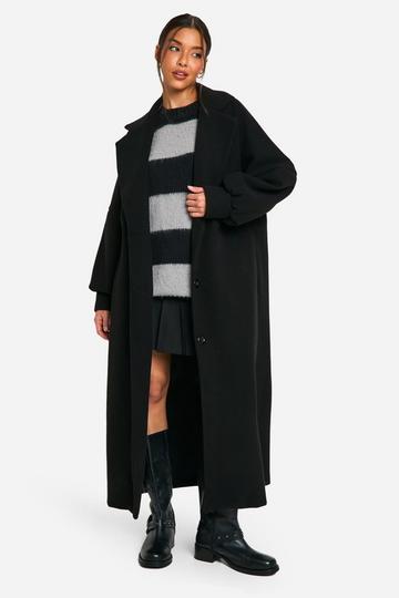 Oversized Lange Wollen Jas black