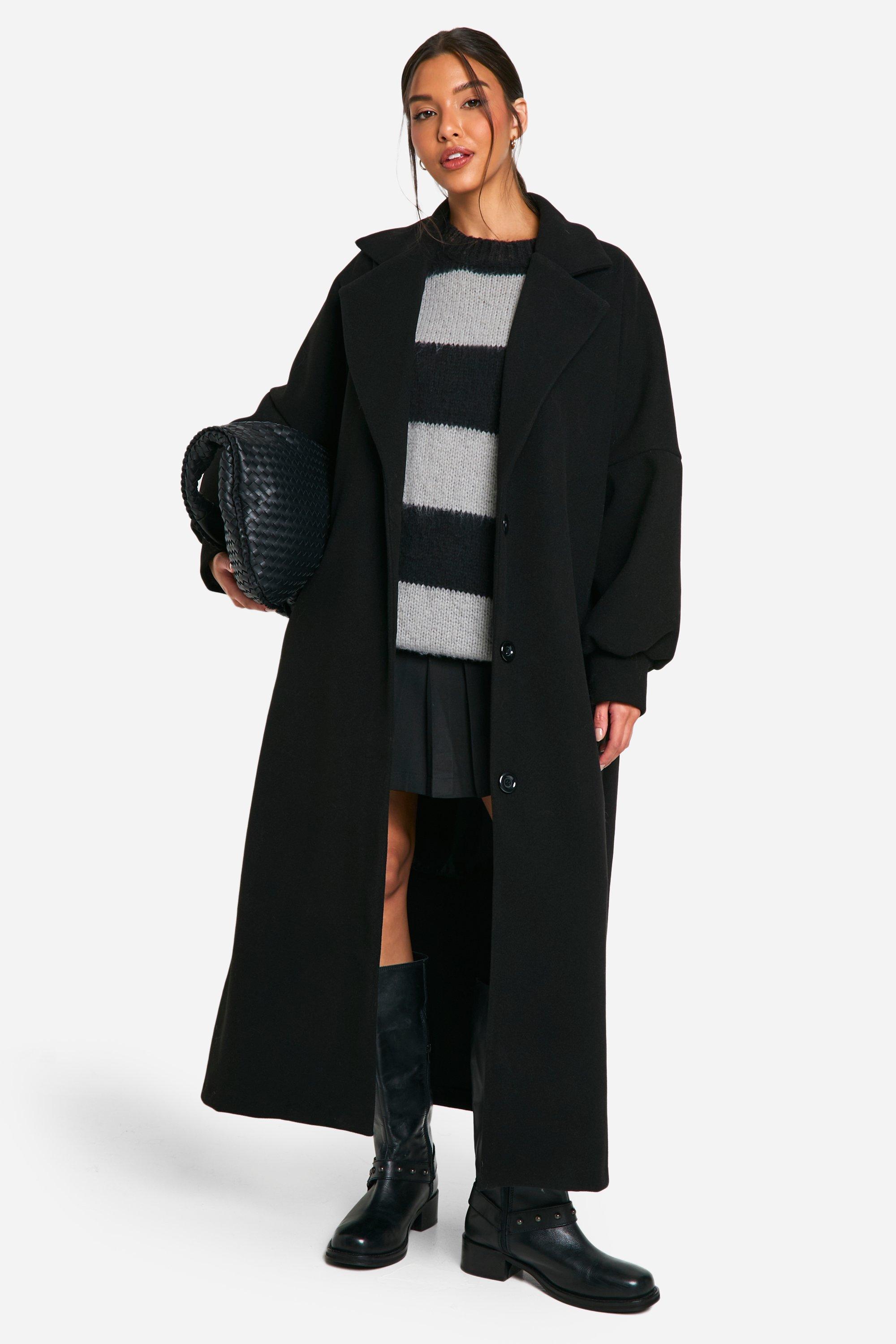 Boohoo maxi coat hotsell