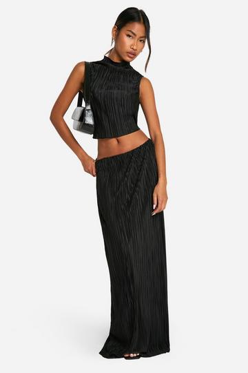 Plisse Maxi Skirt black