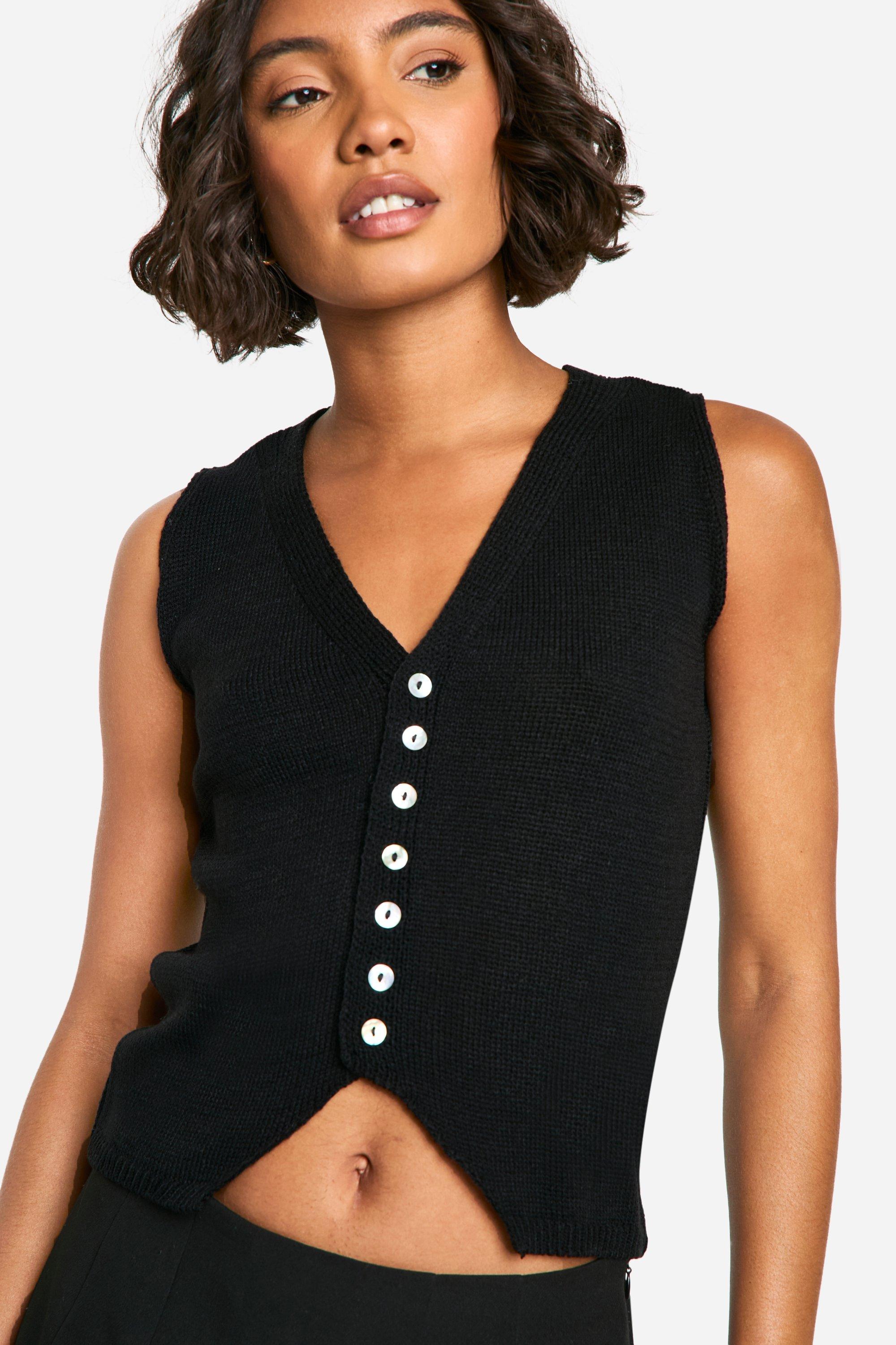 Tall Knitted Rib Waistcoat boohoo FI