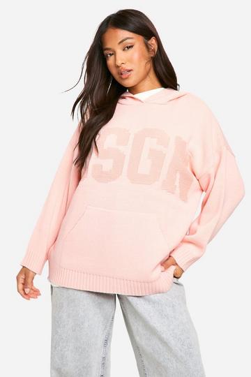 Petite Gebreide DSGN Hoodie light pink