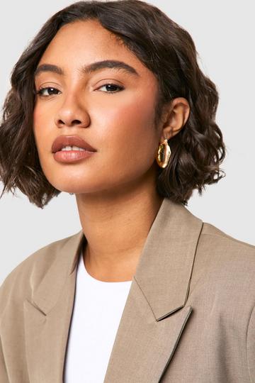 Chunky Abstract Hoop Earrings gold