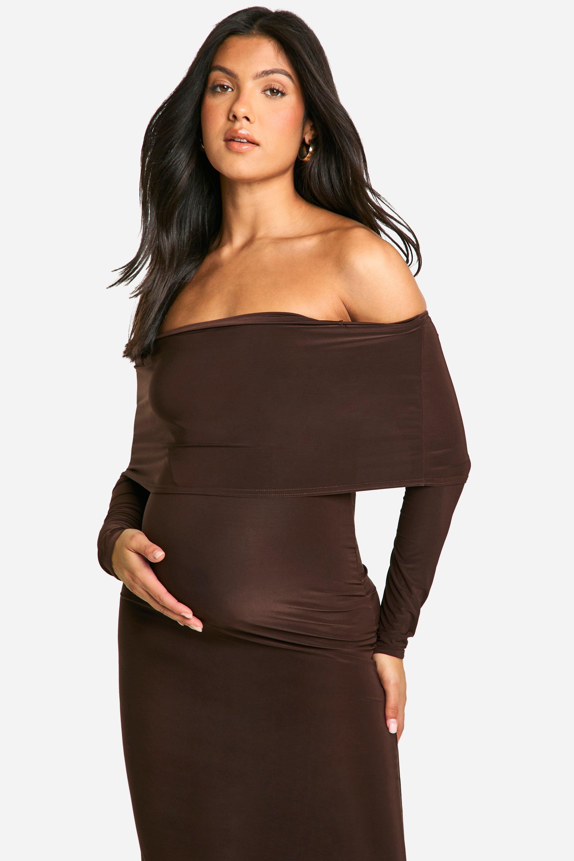 Boohoo maternity maxi dress online