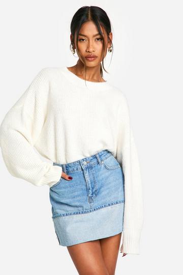 Turn Up hem Denim Mini Skirt light wash