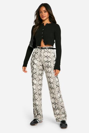 Slangenprint Jeans Met Rechte Pijpen snake