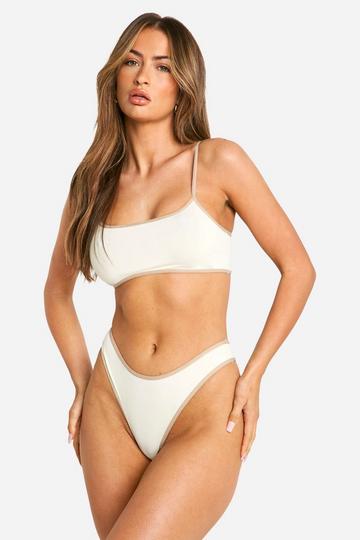 Bralette Met Contrasterende Zoom En String Set cream