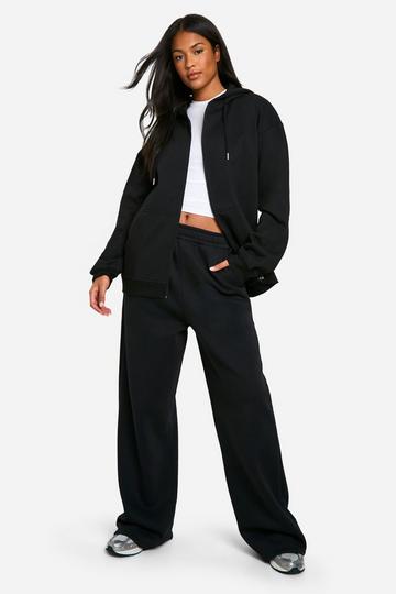 Tall Oversized Zip Through Hoodie black