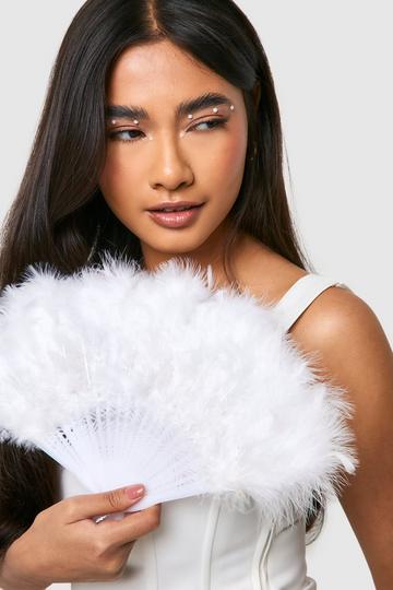 Halloween Feather Fan white