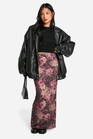 Animal Multi Petite Leopard Floral Maxi Skirt