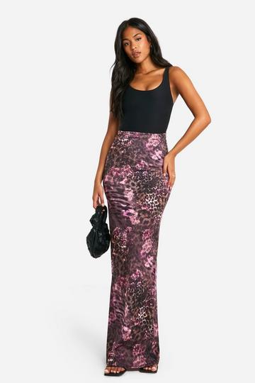 Tall Luipaardprint Bloemen Maxi Rok animal