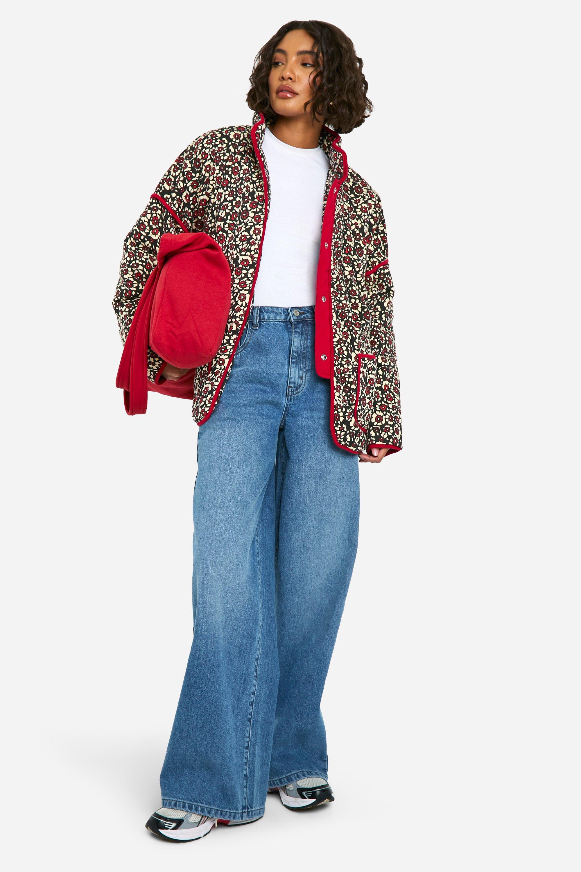 Tall Floral Padded Jacket | boohoo Tall Floral Padded Jacket | boohoo