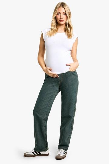 Maternity Over The Bump Mom Jeans vintage wash