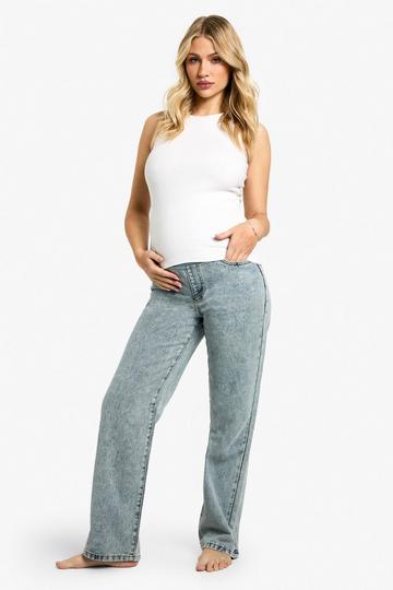 Maternity Over The Bump Straight Leg Jeans light blue