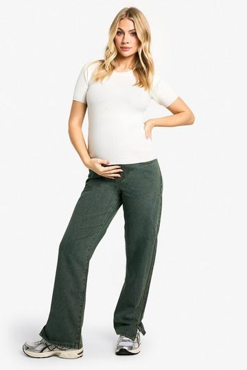 Maternity Over The Bump Straight Leg Jeans vintage wash