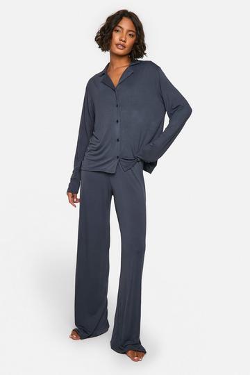 Tall Long Sleeve Shirt & Trousers Pyjama Set navy