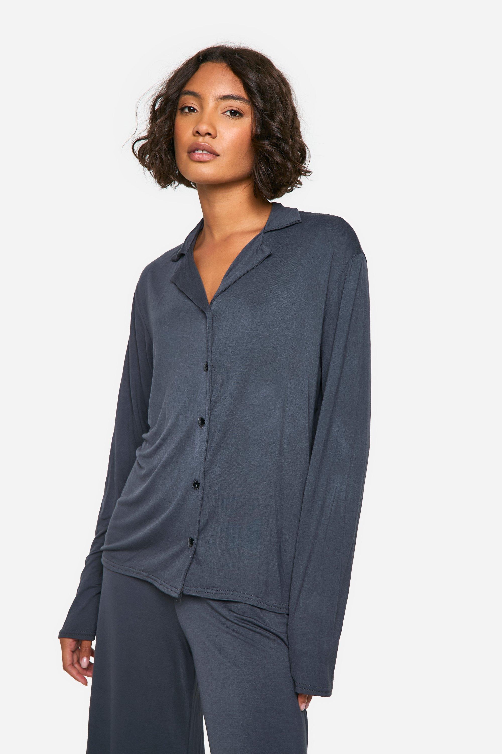 Boohoo Women s Tall Long Sleeve Pyjama Set Blue