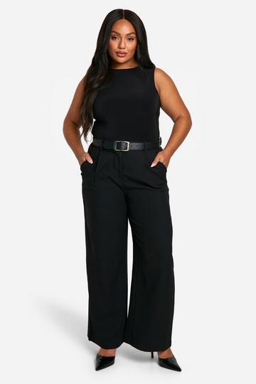 Black Plus Wide Leg Dress Pants