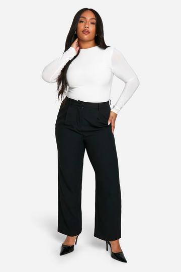 Black Plus Straight Leg Dress Pants