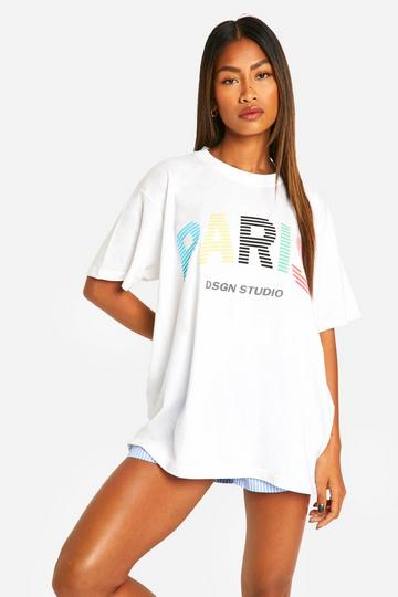 Paris Sports T-Shirt Met Print white