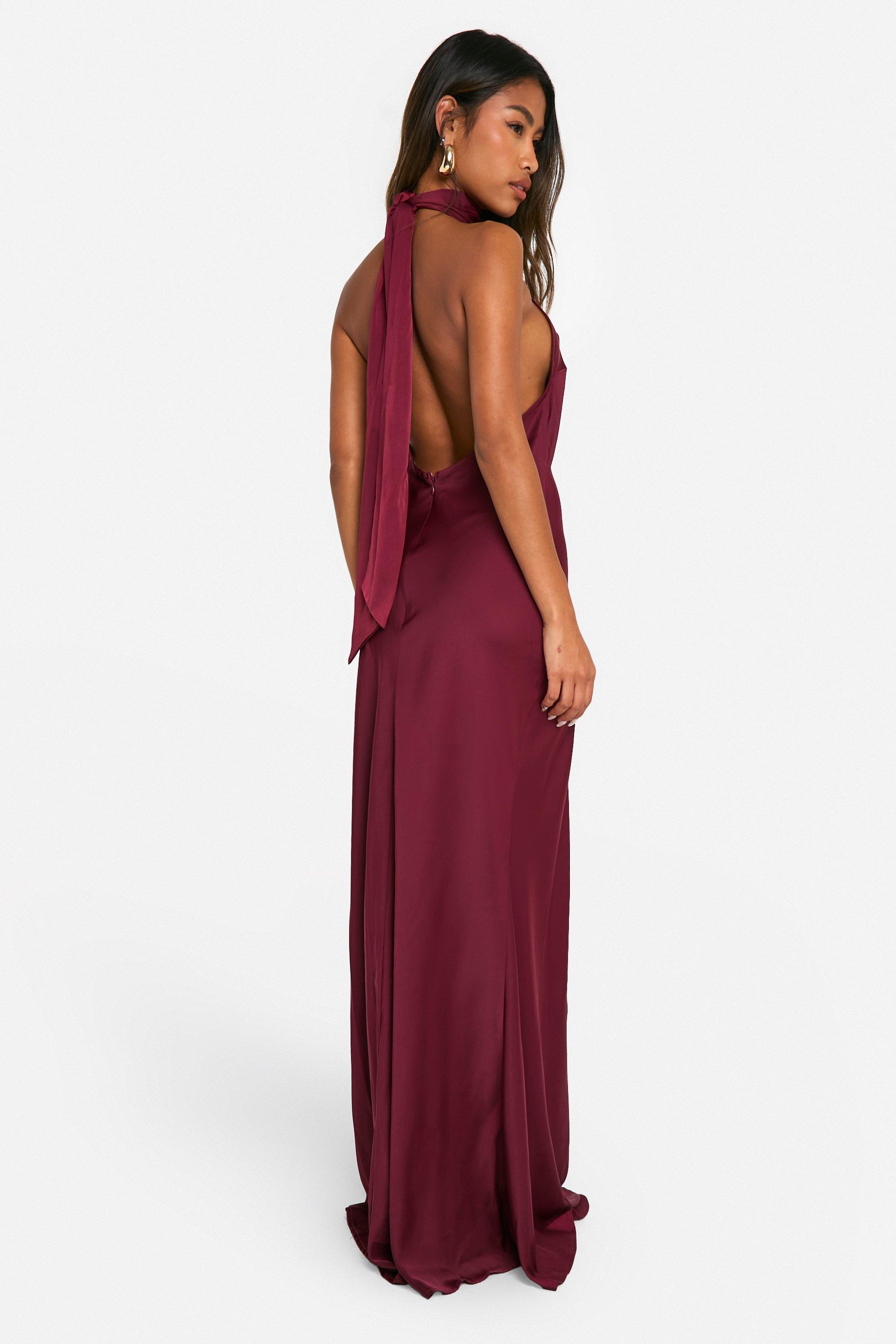 Authentic Wine Vera Wang halter bridesmaid's dress