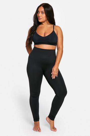 Plus Tummy Control Seamless Leggings black