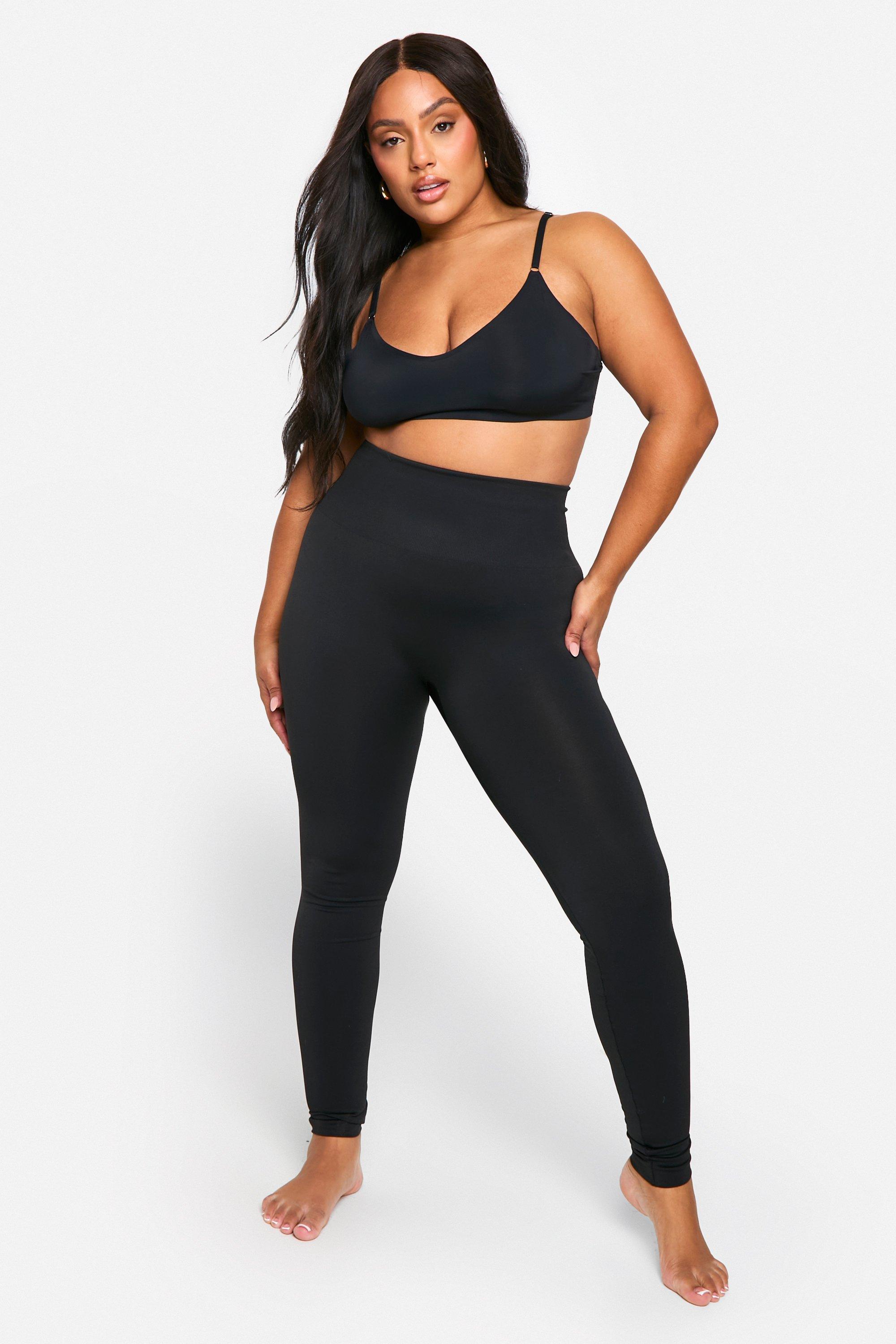 Plus Tummy Control Seamless Leggings boohoo UK