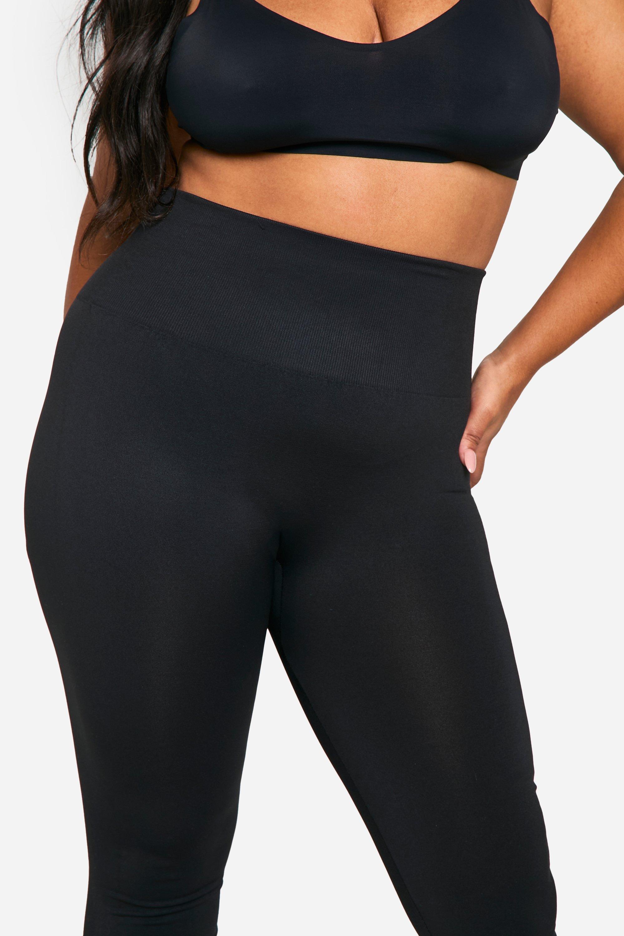 Boohoo Women s Plus Tummy Control Seamless Leggings Black